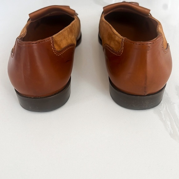 Vintage Bally Brown Leather and Suede Fringe Tassel Loafers Womens Sz EU 39.5 - Picture 8 of 16